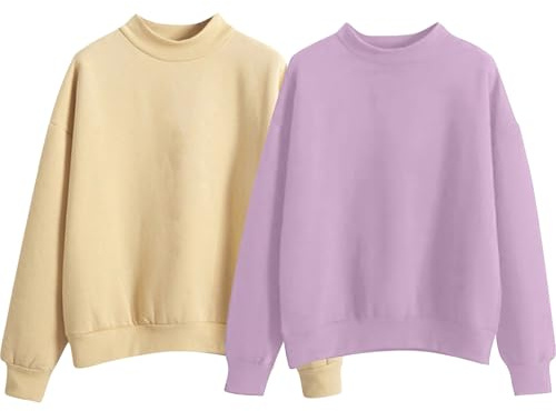 2pc Sweet Femme Sans Capuche Sweat Shirt Korean Oversized Manches Longues | Tenue Soire Ville Femme Haut Ete Tunique Ample Voyage Outdoor Travail Bureau Streetwear Casual Pulls, Gilets Et Sweats Femmes