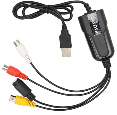 Eminchu Dispositivo de Tarjeta de Captura de Vídeo Convertidor Premium a USB para Digitalizar Medios VHS y DVD, 1 Unidad