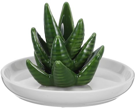 HAPINARY Soporte para Anillos de Aloe de Cerámica, Expositor de Joyas