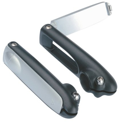 Topeak Bar’n Mirror for Bicycles – Forged Aluminum & Polymer Bar-End Mirror with Wide-Angle Optics, Foldable Design, Fit for Road & Touring Bikes, Lightweight 7.6 oz Pair for Enhanced Safety