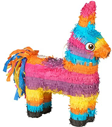Multicolor Burro-Shaped 3D Pull Pinata (41cm x 56cm) 1 Piece - Durable and Vibrant Design, Perfect for Parties and Celebrations