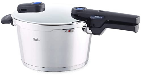Fissler Vitaquick/Induktions-Schnellkochtopf (4,5l, Ø 22 cm) Edelstahl-Dampfkochtopf, 2 Garstufen, stapelbar, alle Herdarten– auch Induktion