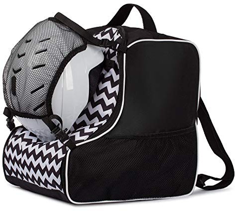 Ferocity Premium Skischuhtasche Helmtasche Skistiefeltasche Mit abnehmbarer Netztasche Zig Zag mit Netz [054]