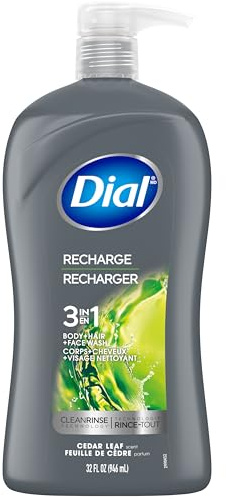 Dial Men Recharge 3-in-1 Hair+Body+Face Wash, 946 ml