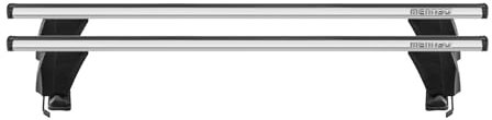 Menabo Dachträger Grundtäger für Opel Corsa C 2000-2006 Aluminium 50kg Silber 2tlg Ohne Reling für Fahrradträger, Dachboxen, Skiträger Abschließbar