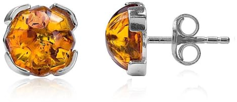 Ian and Valeri Co. Amber Sterling Silver Stud Square Earrings