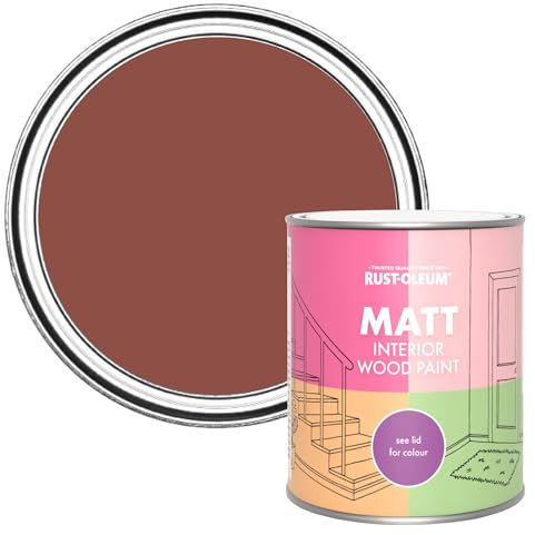 Rust-Oleum Red Interior Wood Paint in Matt Finish - Fire Brick 750ml