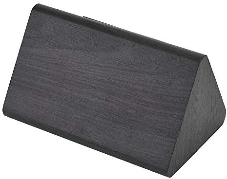 Horloge numérique en bois avec affichage LED, heure, température et contrôle vocal (bois noir + lumière rouge)