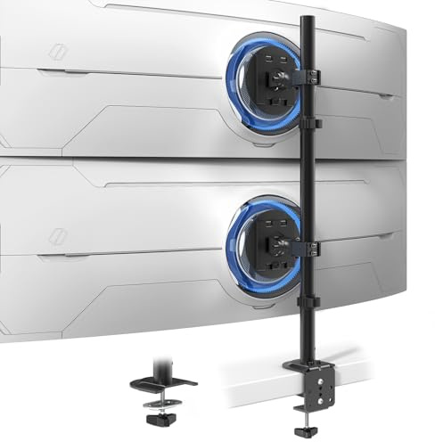 Pro-arm Bildskärmshållare, 2 VESA 75/100 mm, 17–49 tums, vertikal justering, svart