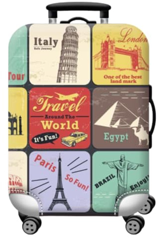 Funda para Maletas de Viaje. Elástica, Lavable y Reutilizable. Luggage Cover para Maletas Grandes, Maletas Medianas y Maleta de Cabina. 4 Tamaños Disponibles (S, M, L y XL). Cubre Equipaje (M)