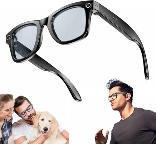 AI Occhiali Con Fotocamera Intelligente, Fotocamera E Altoparlante Da 2MP, Per Video HD 720P E Audio Immersivo, Occhiali Da Sole Intelligenti Multifunzionali, Chat GPT Bluetooth(White)