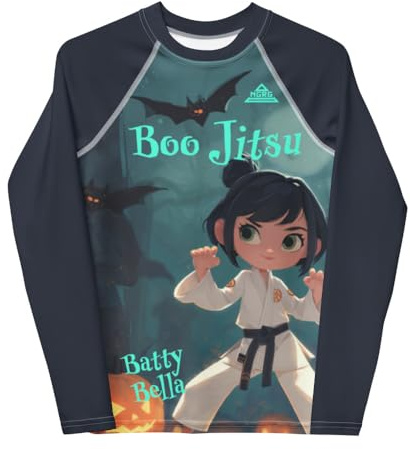 NGRG Youth Girls Batty Bella No Gi Jiu Jitsu Rash Guard White