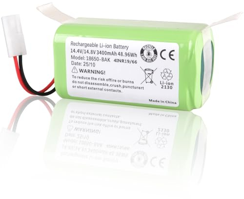 3400mAh Batteria Compatibile con Bissell EV675 EV775 2503 2859 2933 29339 3115 3347 28596 28597 28599 2859T 2859W, Bob Sweep WJ540011 WP460011RO Aspirapolvere Robot, 1618526 1825424