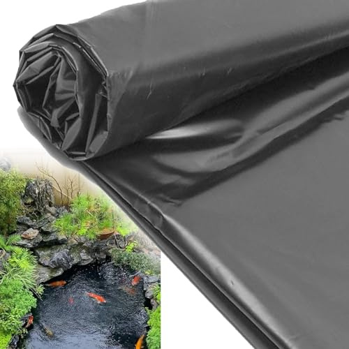 Revestimiento de estanque de polietileno de alta densidad de 6 x 6 m, color negro, preformado, para estanques koi, reutilizable, resistente a los rayos UV y a la intemperie, perfecto para estanques de
