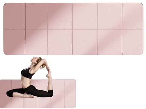 Estera de entrenamiento plegable, Esterilla de yoga plegable | Esterilla de gimnasio ligera | Almohadilla de ejercicio descalzo para yoga, pilates y ejercicios de piso, 72 x 24 x 0,1 pulgadas