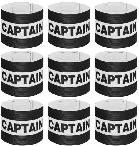 Vyuwast 9PCS Captain Armbands, Adjustable Nylon Soccer Armbands, Breathable Football Captain Bands for Adults, Sport Armband for Football Rugby Basketball