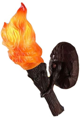 ISCBAFYX Aplique de Pared con Llama LED para Interiores, antorcha de Resina para Decorar, lámpara de Pared Industrial Vintage, lámpara montada en la Pared para Pasillo de Granja, para Dormitorio,