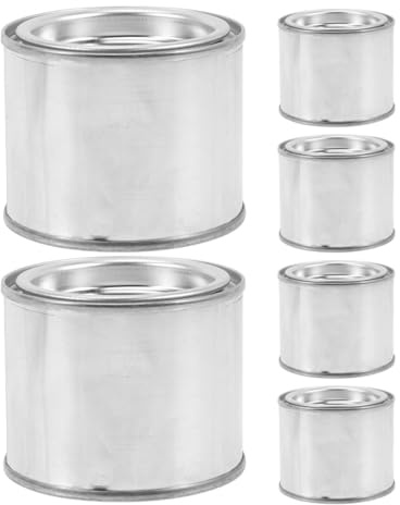 SHOWERORO 6Pcs 0.1L Small Metal Paint Cans with Lids Empty Round Paint Buckets for Storage and Leftover Unlined Sealed Containers Suitable for DIY and Industrial Use