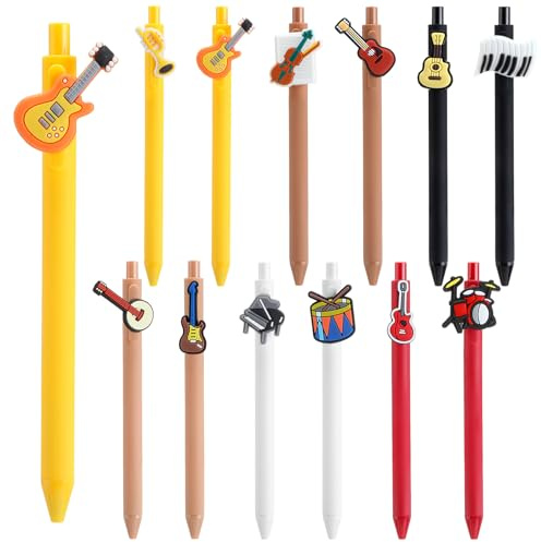 Wayyogh 12 Pcs Musical Instruments Party Decorations Ballpoint Pens Music Themed Novelty Gifts for Teachers Students Journaling Office Classroom Prizes, Gifts Supplies, Back to School Party Favors