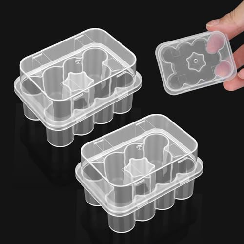 2 Pack Klart Peptid Förvaring Fodral för Kylskåp, 10-Spalt 3ml Flaska Organizer Staplbar Transparent Flaskhållare Behållare för Kylskåpsförvaring
