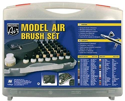 Vallejo Model Air aerógrafo Set con los colores básicos