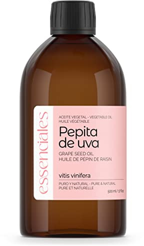 Essenciales - Vegetabilisk olja från druvkärnor, 100 % ren och ekologiskt certifierad, 500 ml | Vitis Vinyl vegetabilisk olja, 1 st kallt tryck