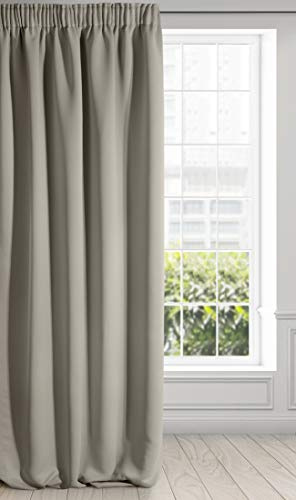 Eurofirany LOGAN Tenda Oscurante Extra Lunga - 1 Unità, Rod Pocket, Fettuccia Arricciatenda, Blocco della Luce, Oscuramento della Stanza, Camera da Letto, Soggiorno, 135x270 cm, Cappuccino