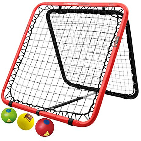 Crazy Catch Cricket Coaching Pack Wildchild Classic 2.0 - Rebound Net + 3 traffic vision ball pack for Hockey and Cricket