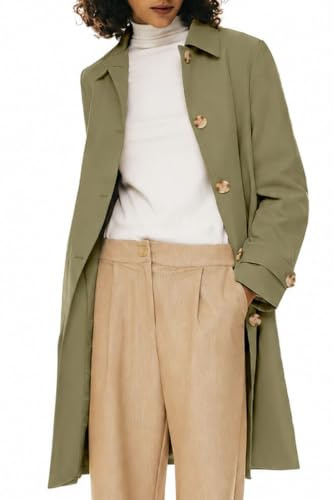Orolay Femme Trench-Coat Coupe-Vent Mi-Long Manteau avec Ceinture