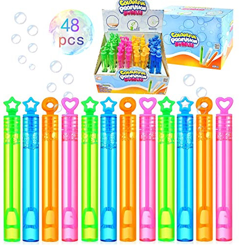 Seifenblasen Set, 48 Stück Mini Seifenblasens Set, Seifenblasen Erwachsene Stab, Seifenblasens Hochzeit, Bubble Sticks Geschenke