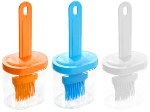 DDKY 3 Pezzi Pennello Cucina Bottiglia di Olio,Pennelli da Pasticceria in Silicone, Barbecue Pennello, Resistenti al Calore, con Manico Lungo, per Cucinare, cuocere, Barbecue, Senza BPA