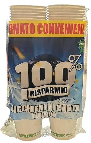 vidoelettronica 172 vasos de papel biológico de 180 ml – Vasos de café de papel desechables para eventos y fiestas – Vaso desechable compostable biodegradable