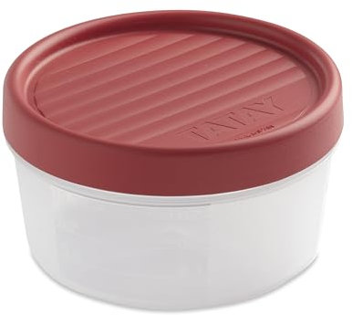 TATAY Boite Alimentaire Plastique 0,5L Twist | Couvercle à Vis | Boite Conservation Alimentaire | Micro-ondes, Lave-vaisselle, Frigo, Congélateur | Sans BPA | 12x12x6,6 cm, Rouge