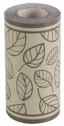 Laroal Papel tapiz autoadhesivo de PVC con hojas grises, pegatinas impermeables para borde de pared, para baño, cocina, moldura decorativa, 10 metros, decoración extraíble duradera