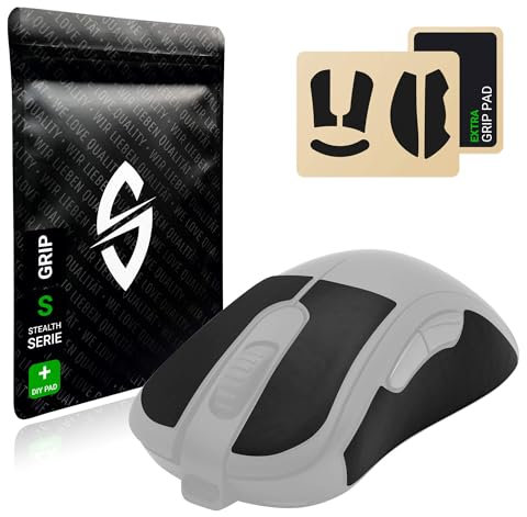 SensoryBoost Mouse Grip Tape – Compatibile con BenQ Zowie EC1 CW (incluso tampone di ritaglio), assorbe il sudore, estremamente antiscivolo e ultra sottile (0,5 mm), senza residui, accessori da gioco