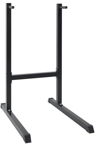 vidaXL Dipsstation Svart 103.5 x 66.5 x 121.5 cm Pulverlackerat stål, Hemmagym, modern dip station, hållbar inomhusträningsutrustning, kompakt styrketräningsredskap, pulverlackerad svart ram