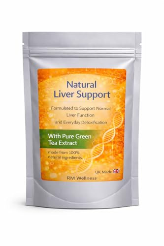 Natural Liver Support Tablets — Green Tea Extract Antioxidant Formula — Supports Liver Function & Everyday Detox — UK Made 90 Day Supply