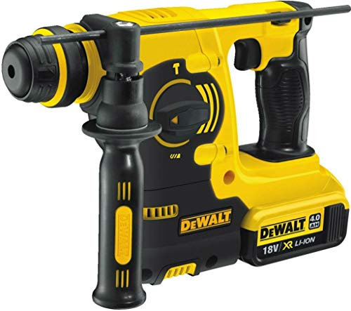 DEWALT 18V SDS Plus Akku-Kombihammer DCH253M2 (4.0 Ah, mit integriertem LED-Licht, mit elektropneumatischem Hammerwerk, inkl. Schnellladegerät, 2x Li-Ion-Akkus, Zusatzhandgriff, Transportkoffer)