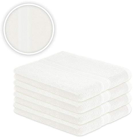 EXKLUSIV HEIMTEXTIL Handtuch Spar Set Baumwolle 500 g/m² Weiß 4 x Saunatuch 80 x 200 cm