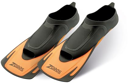 Zoggs Schwimmflossen für Erwachsene, Unisex-Schwimmflossen, Netztasche (Orange), EU 44—45, UK 9,5—10,5
