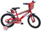 albri, Fahrrad Frontschild, Trinkflasche und Seitenstabilisatoren von Cars Größe 14 Zoll Unisex Kinder rot klein
