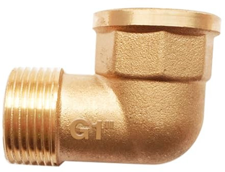 Messing Winkel 90° G1 IG/AG,DN25,Winkel 90° G1 Zoll (IG Ø 30,5mm x AG Ø 32,5mm) Innen und Außengewinde,Bogen 90 grad Messing, Gewindefitting für Trinkwasser geeignet