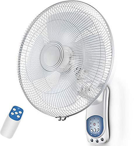 DLAZUM 16-Zoll-Wandventilator mit 80-Grad-Oszillation, 3 Geschwindigkeitseinstellungen, einstellbarer Neigung, leiser Betrieb (großes Luftvolumen, weiß)