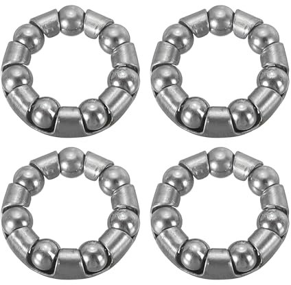 PATIKIL Cuscinetto a Sfera per Pedivella Bici 3/16 Pollici x 7 Sfere, 4pz Cuscinetti Bicicletta in Acciaio Inossidabile Ricambi Accessori per Bici Anteriore Posteriore, Argento