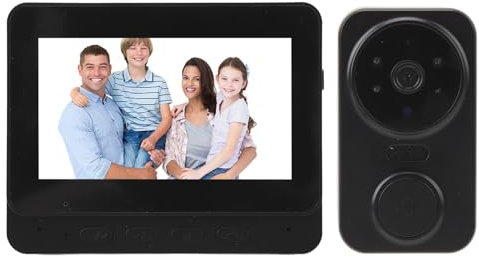 Pissente Système D'Interphone de Sonnette de Téléphone Vidéo, Système D'entrée de Porte 1080P Caméra de Sonnette Vidéo Interphone Vidéo Sonnette Caméra de Sonnette Vidéo avec Moniteur