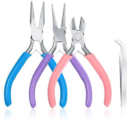 Professionelles Schmuckzangen-Set, runde Nase und Spitzzange, praktisches Drahtwickeln, Schmuckreparaturzubehör