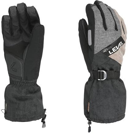 Level Star- Snowboard Handschuhe Herren mit Verstellbarem Riemen und Stulpe, Winterhandschuhe Herren Wasserdicht für Extreme Kälte, Thermohandschuhe für Snowboard, Schneebekleidung für Herren, 1 Paar