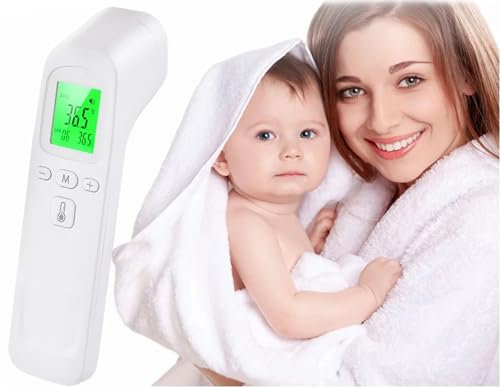 AYMBH Non-Contact Infrared Forehead Thermometer for Baby, Kids & Adults - Fast & Accurate Digital Temperature Gun with LCD Display, Silent Mode, 32 Memory Storage, Fever Alert - Portable & Easy to Use