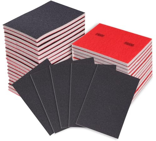 OCCOUMR Juego de 24 esponjas de lijado, grano P180-P3000, bloque de lijado en seco y húmedo, almohadilla de lijado flexible para madera, metal, pintura, muebles, modelismo, pulido