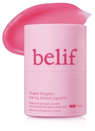 belif Super knights - berry tinted Lipcerin | Vibrant pink tinted lip care, strawberry flavour, hydrates and plumps, improves lip texture and firmness, Korean skincare, Korean beauty (15ml)